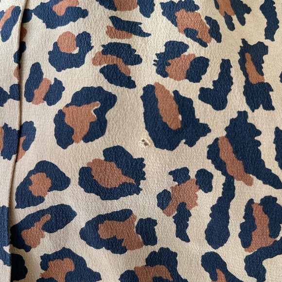 Vintage 80s Silk Animal Leopard Print Button Front Size Medium Shirt Dress - Picture 9 of 12